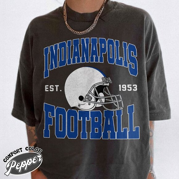 Indianapolis Football Retro-Inspired Look Comfort Colors T-Shirt 159 - Picture 1 of 5